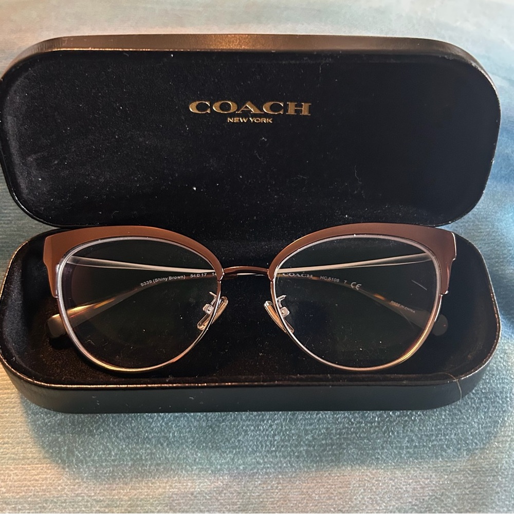 Coach Women's Elegant Brown Cat-Eye Glasses